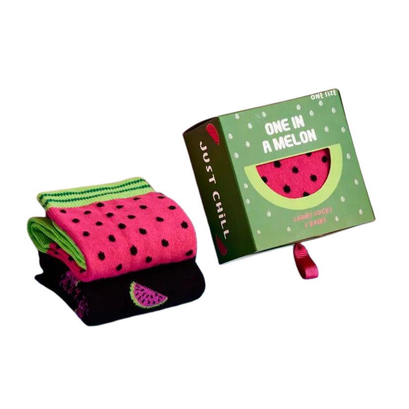 One In A Melon Watermelon Socks - 2 Pairs