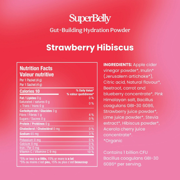SuperBelly Strawberry Hibiscus Hydration Powder