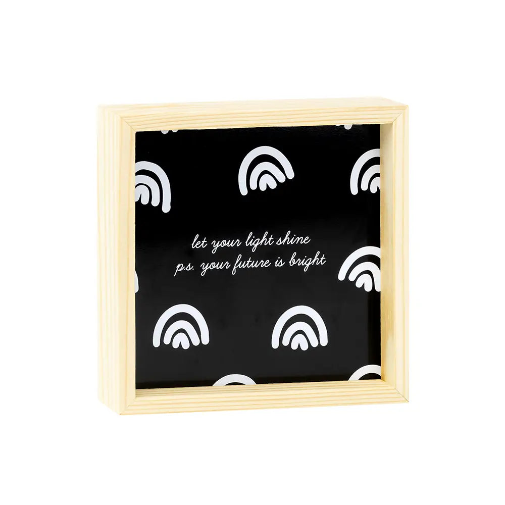 Let Your Light Shine Sign With Wooden Frame