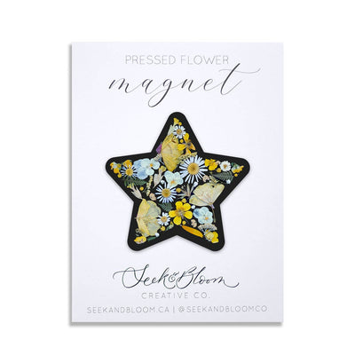 Star, Pressed Flower Art, 3" Magnet
