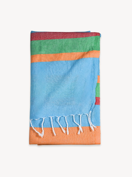 100% Turkish Cotton Magdalen Towel - Bright Stripes (Blue)