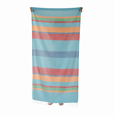 100% Turkish Cotton Magdalen Towel - Bright Stripes (Blue)