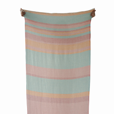 100% Turkish Cotton Diamond Pattern Towel - Bright Stripes (pink)