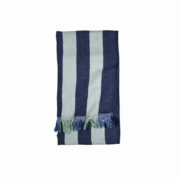 100% Turkish cotton Strip Towel - Blue Strip