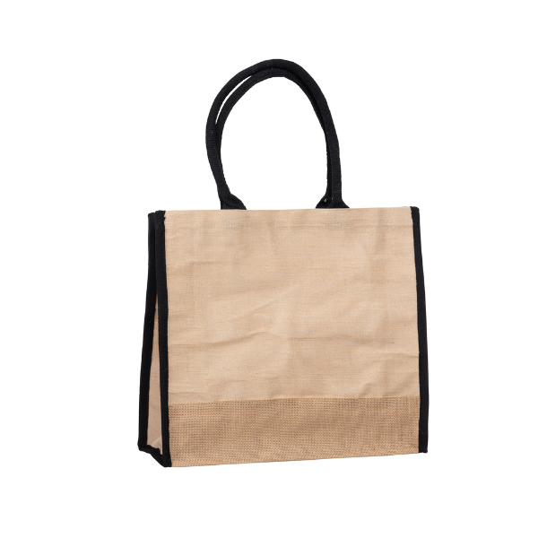 Medium Jute Tote with black Trim