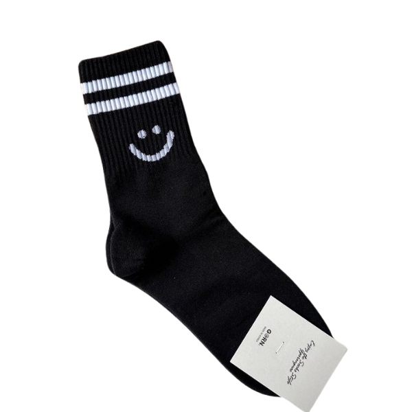 Smile Sock with White Stripe