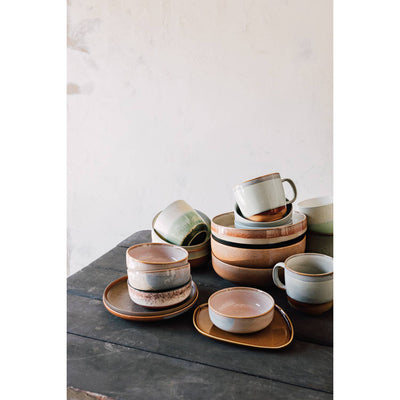 Beige & Brown Stoneware Mug