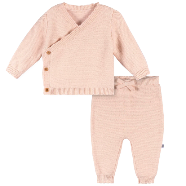 2pc Knit Sweater Set - Pink (0-3 m)