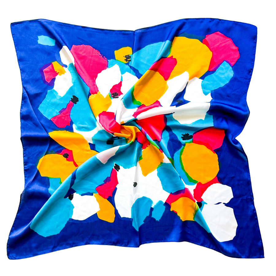 Floral Silk Square Scarf (Multicolour)