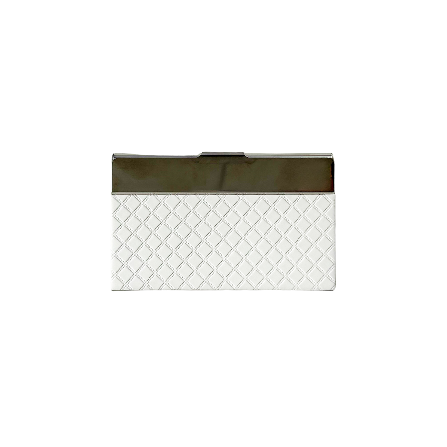 White Stainless Steel Business Card Holder