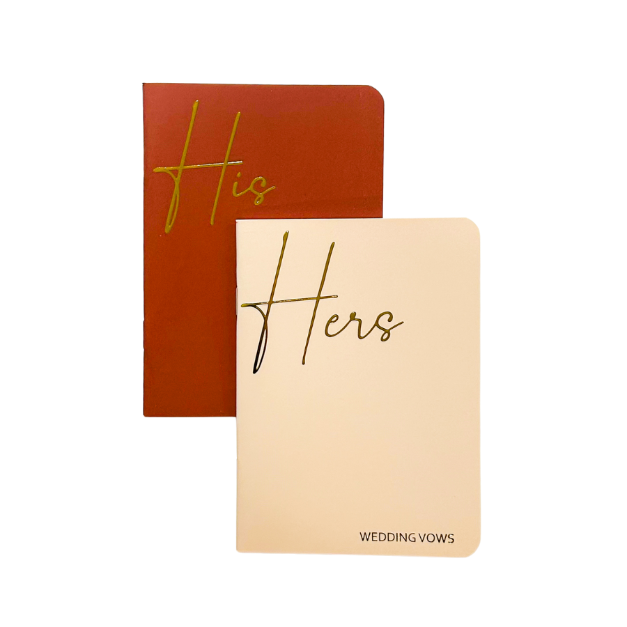 Beige & Tan His & Her Vow Books (2pc)