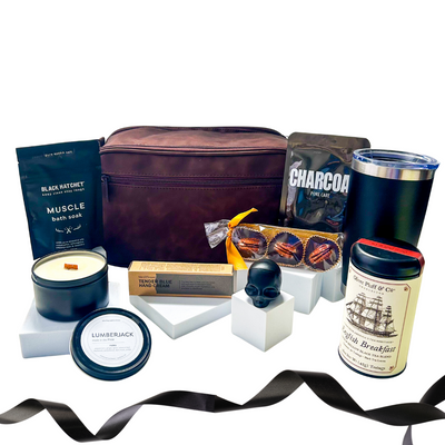 men's gift bag, self-care products, grooming essentials, skincare items, relaxation tools, wellness gifts, modern man, pampering essentials, birthday gifts, holiday gifts, curated collection, men's grooming, personal care, spa experience, gift for him, rejuvenation products, Halifax gifts, Gift delivery Halifax, Canada Gift Delivery, Dartmouth Gifts, Gift Delivery in Dartmouth,