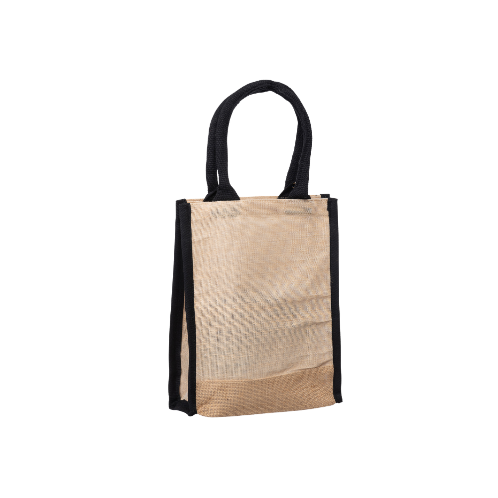 Small Jute Tote with black Trim