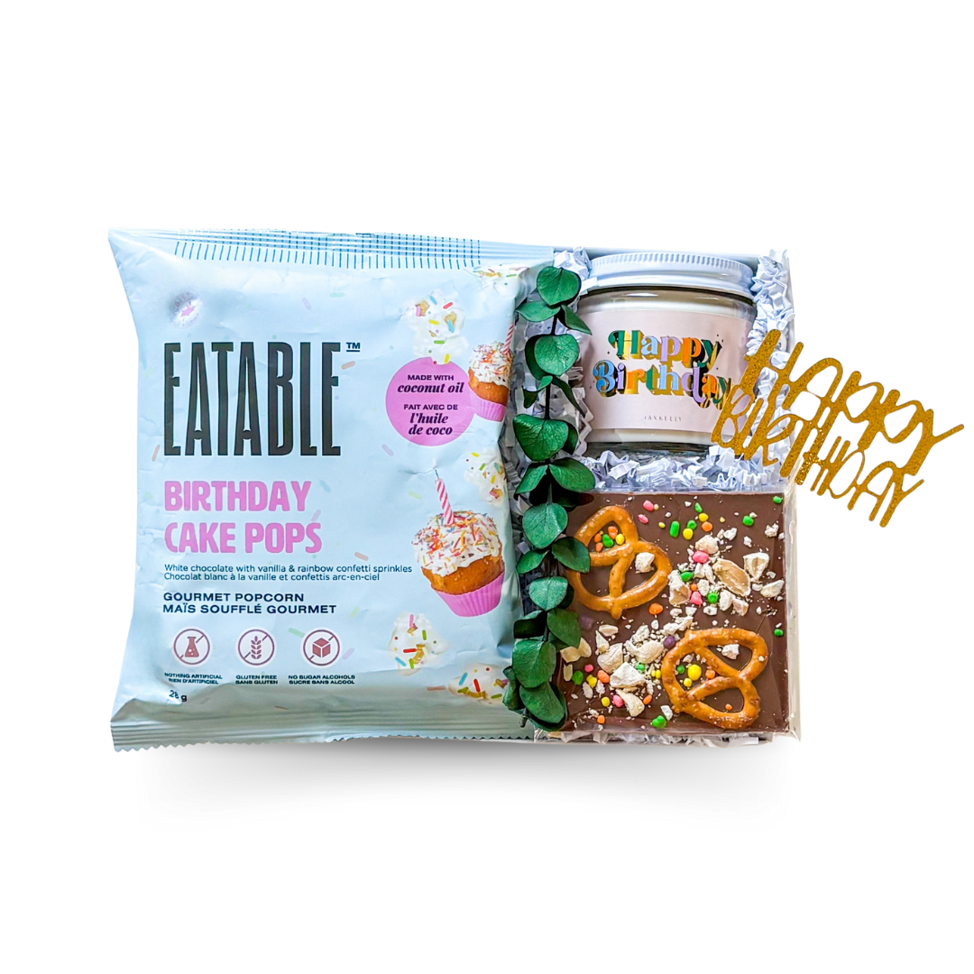 Affordable Birthday Gift Boxes Canada, Shipped Birthday Gifts, Budget-Friendly Celebration Gift Boxes, Thoughtful Birthday Gifts For Friends, Sweet Birthday Treat Boxes, Value-Packed Birthday Gift Sets, Party Ready Gift Boxes, Gourmet Chocolate Birthday Gifts, Popcorn And Chocolate Gift Sets, Birthday Candle Gift Boxes, Fun Birthday Party Gifts, Shipped Personal Birthday Gifts, Unique Birthday Gift For Her, Birthday Dessert Gift Boxes, Gifts With Cake Pops And Treats, Birthday Movie Night Gift Sets.

