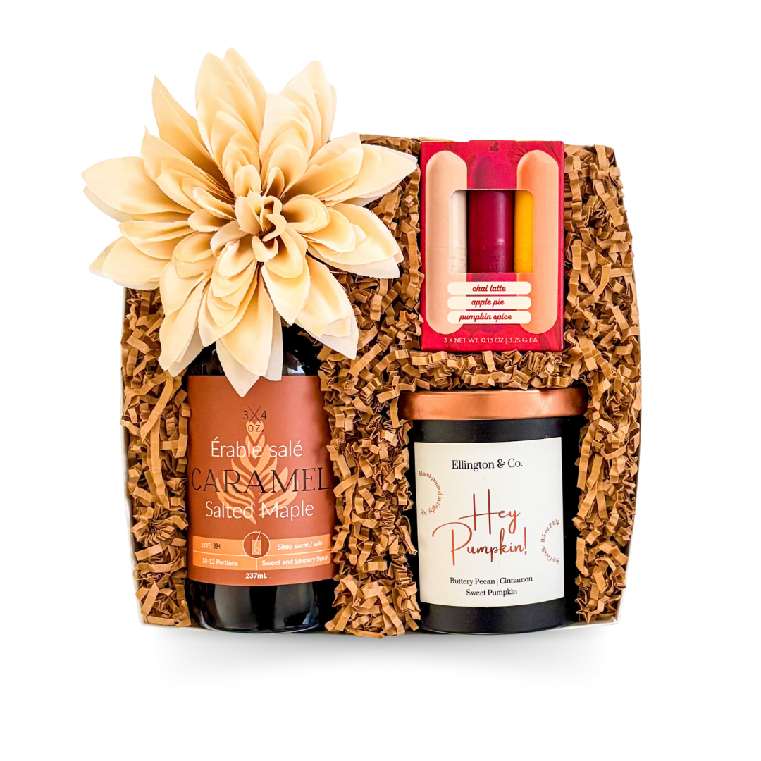 Fall Gift Boxes, Shipped Gift Boxes Canada, Autumn-Themed Gift Sets, Seasonal Cozy Gift Boxes, Thoughtful Gifts For Friends, Modern Fall Gift Boxes, Celebration Gift Sets, Pumpkin Spice Gift Boxes, Shipped Personal Autumn Gifts, Unique Gifts For Women, Cozy Candle And Syrup Gift Sets, Self-Care Fall Gift Boxes, Fun Autumn Treat Gift Boxes, Gifts With Maple Syrup And Caramel, Seasonal Lip Balm Gift Sets, Cozy Pumpkin Candle Gift Boxes, Autumn Wellness Gift Sets, Budget-Friendly Fall Gifts.