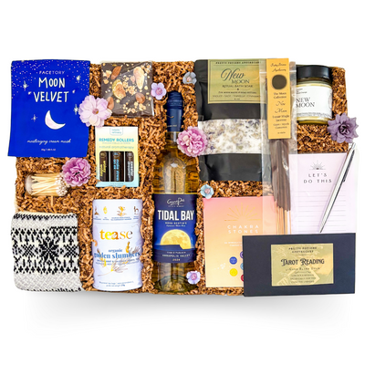 Celestial wellness and self-care luxury gift experience for full moon rituals