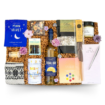 Celestial wellness and self-care luxury gift experience for full moon rituals