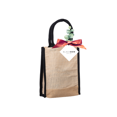 Small Jute Tote with black Trim