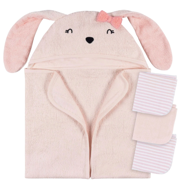 4pc Bath Set - Pink Bunny