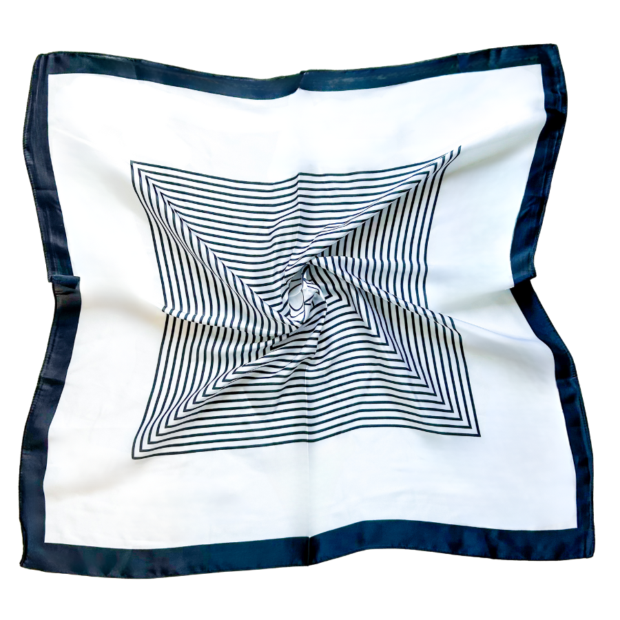 Black & White Silk Square Scarf