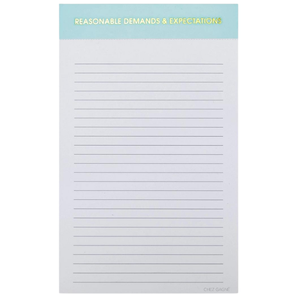 Reasonable Demands & Expectations Notepad