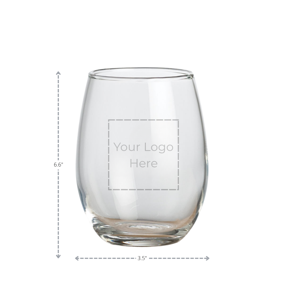 Glassware- Imprinted Stemless Wine Glass