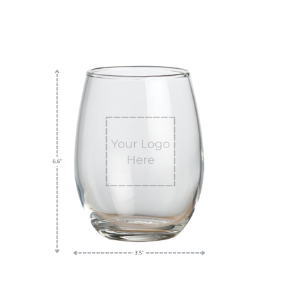 Glassware- Imprinted Stemless Wine Glass