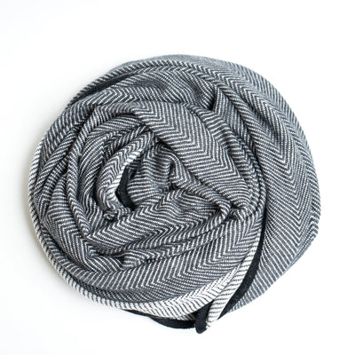 Cashmere Reversible Luxury Blanket Travel Throw - Dark Grey