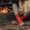 Cozy Wool Nordic Socks - Crimson