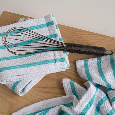 Basketweave Blue Striped Dishtowel