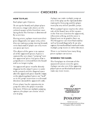 Red Black Check Pattern Chess & Checkers Travel-Ready Roll-Up Game