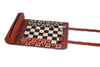 Red Black Check Pattern Chess & Checkers Travel-Ready Roll-Up Game