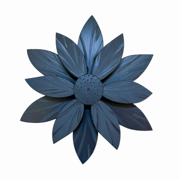 All Black Wooden Wall Flower