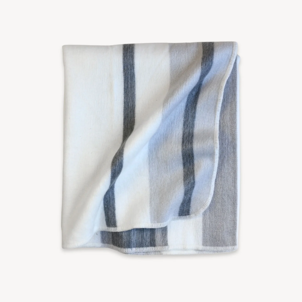 Alpaca Throw - Striped Grey