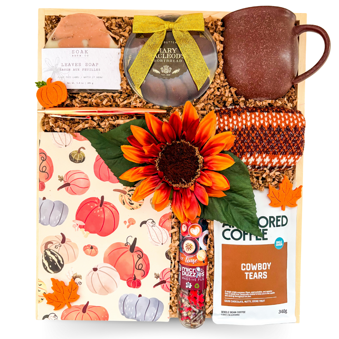 Cozy Fall Gift Boxes, Shipped Gift Boxes Canada, Autumn Comfort Gift Sets, Thoughtful Seasonal Gifts For Friends, Modern Fall Gift Boxes, Celebration Gift Sets, Self-Care Gifts For Her, Luxury Autumn Gift Boxes, Shipped Personal Cozy Gifts, Unique Gifts For Women, Fun Fall Gift Sets, Gifts With Coffee And Shortbreads, Autumn Wellness Gift Boxes, Cozy Sock And Mug Gift Sets, Seasonal Puzzle And Notebook Gifts, Autumn Harvest Inspired Gift Sets, Relaxing Fall Comfort Boxes, Warm Autumn Gift Ideas.