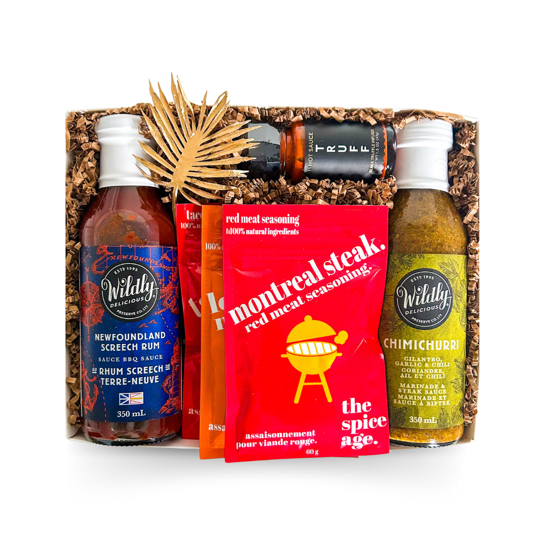 BBQ Gift Box, Grilling Gift Set, Grill Master Gift, Summer BBQ Gift, Steak Seasoning Box, Hot Sauce Gift Basket, Gourmet Spice Gift, Savory Food Gift Box, Spicy Food Gift Set, BBQ Sauce Gift, Canadian Gifts, Halifax Gift Delivery, Dartmouth Gift Delivery, Father's Day Gift Box, Meat Lover Gift Basket, Backyard BBQ Kit, Housewarming Gift, Foodie Gift Basket, Budget-Friendly Gourmet Food Gift, Affordable Local Gift Boxes Canada, East Coast Gift Box, Nova Scotia BBQ Gift, Rum BBQ Sauce Gift