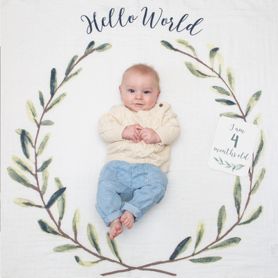 Baby's 1st Year Milestone Blanket Set - Hello World