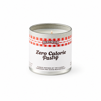 BeaverTails Zero Calorie Pastry candle with a sweet cinnamon and sugar fragrance inspired by the classic Canadian pastry.