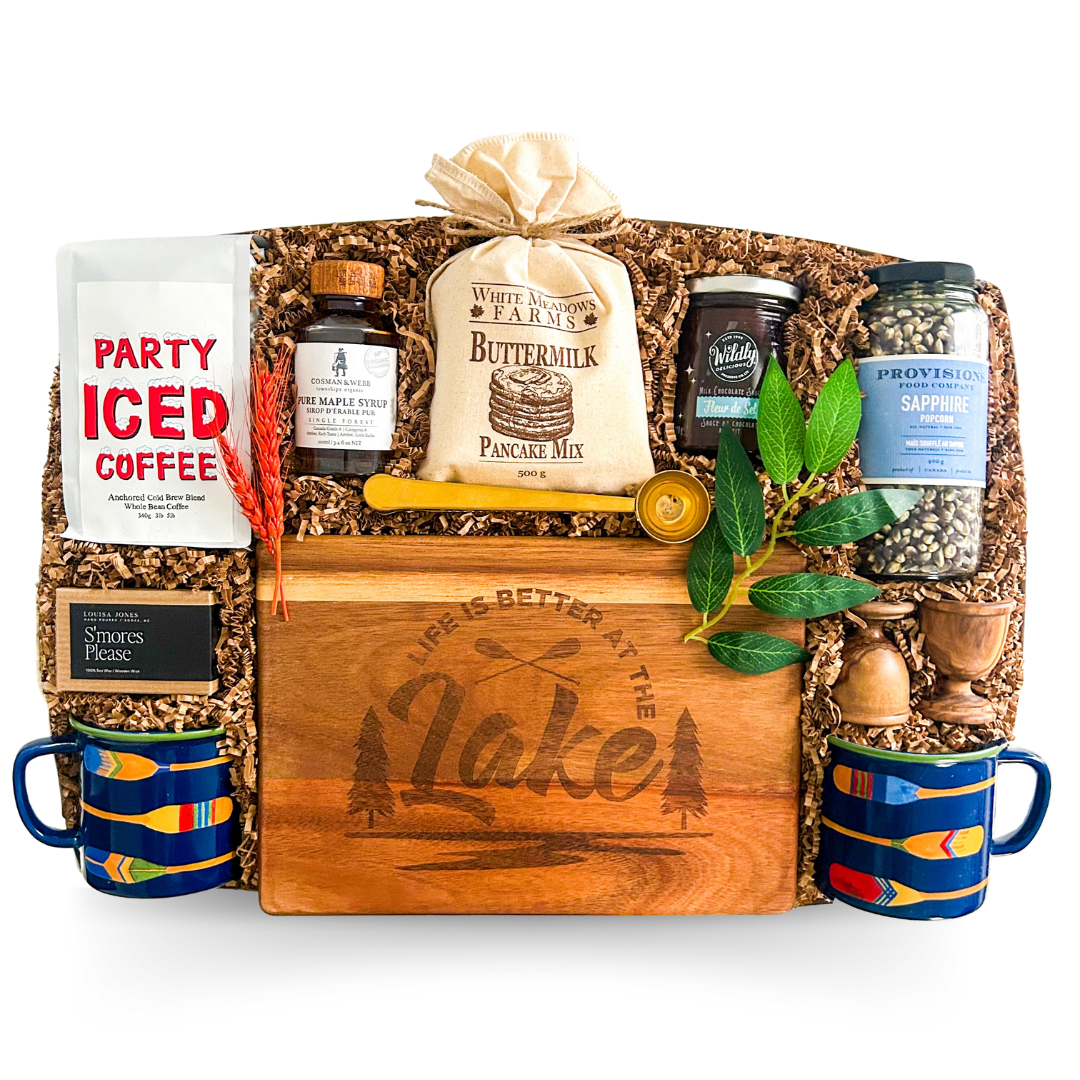 Lake House Gifts, Cottage Gift Boxes, Host Gifts, Hostess Gifts, Housewarming Gifts, Lake Life Gift Boxes, Cozy Lake Gifts, Summer House Gifts, Weekend Retreat Gifts, Lakeside Gift Sets, Gifts for Cabin Owners, Better at the Lake Gifts, Thoughtful Host Gifts, Outdoor Entertaining Gifts, Gourmet Breakfast Gift Boxes, Relaxing Getaway Gifts, Gifts for Cottagers, S’mores Gift Sets, Pancake Breakfast Gifts, Housewarming Gift Baskets