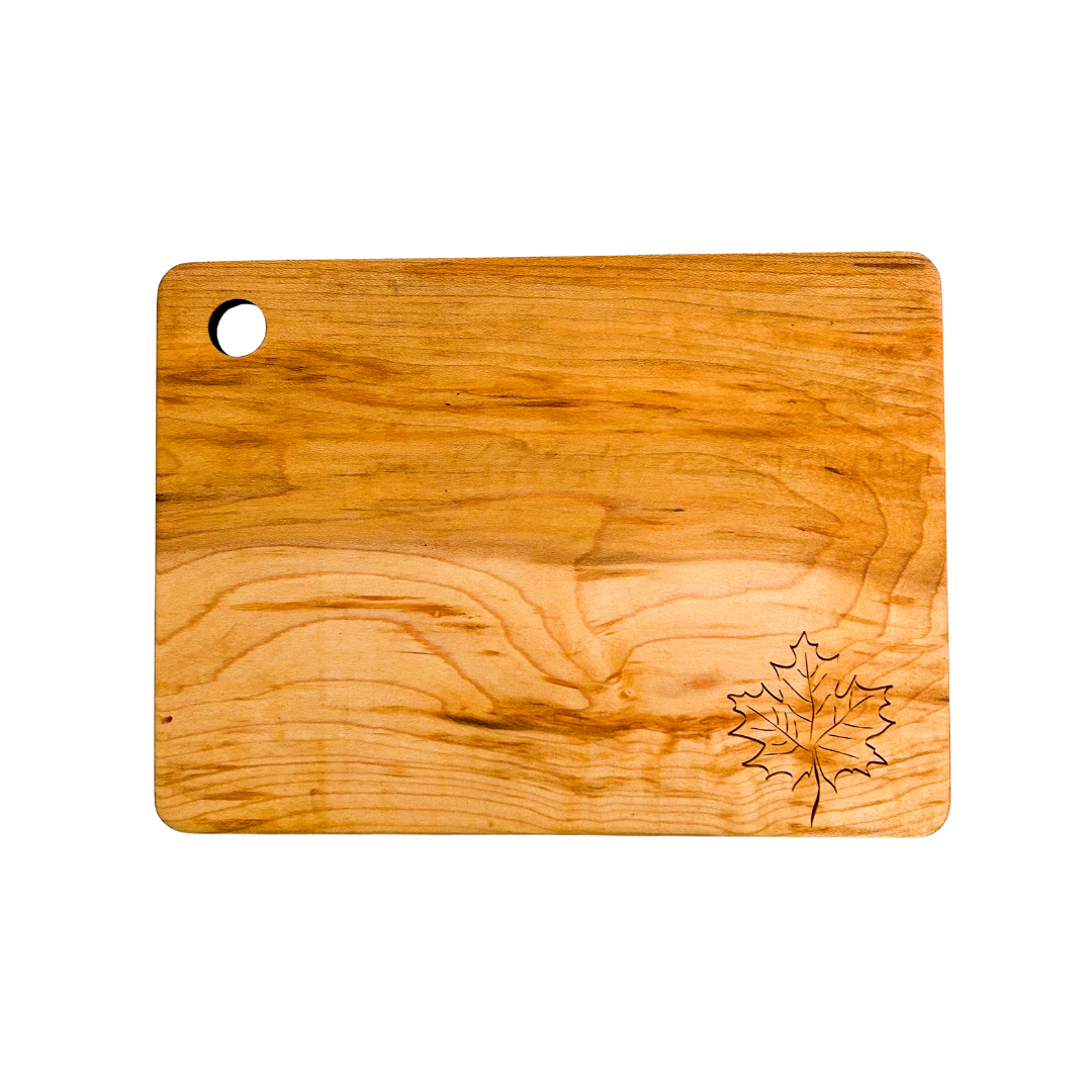 Birch Wood Snack Board - Maple Leaf Design