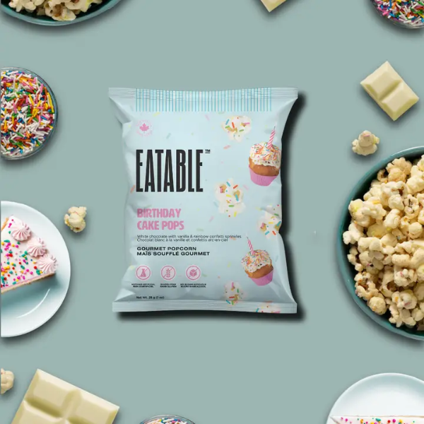 Birthday Cake Pops White Chocolate Rainbow Popcorn - Mini
