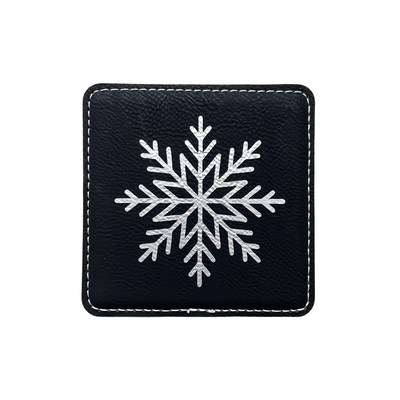 Leatherette Coasters with Snowflake Design (Set of 2)