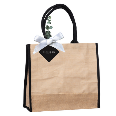 Large Jute Tote with black Trim