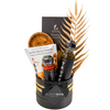 Luxury Black Truffle Indulgence gift basket in black and gold with upscale presentation for gourmet gifting.