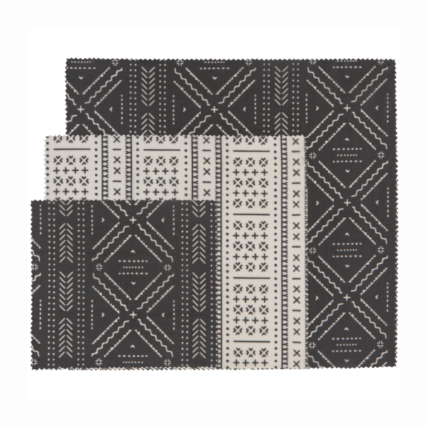 Black & White Design Beeswax Wraps - Set of 3