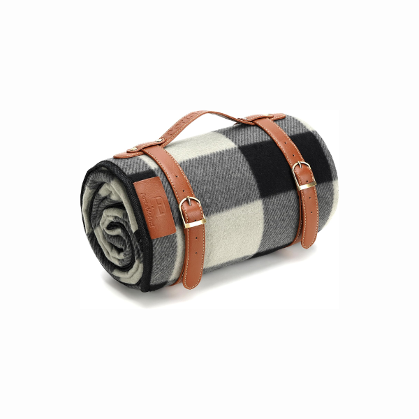 Black & White Plaid Sand Proof & Waterproof Picnic Blanket