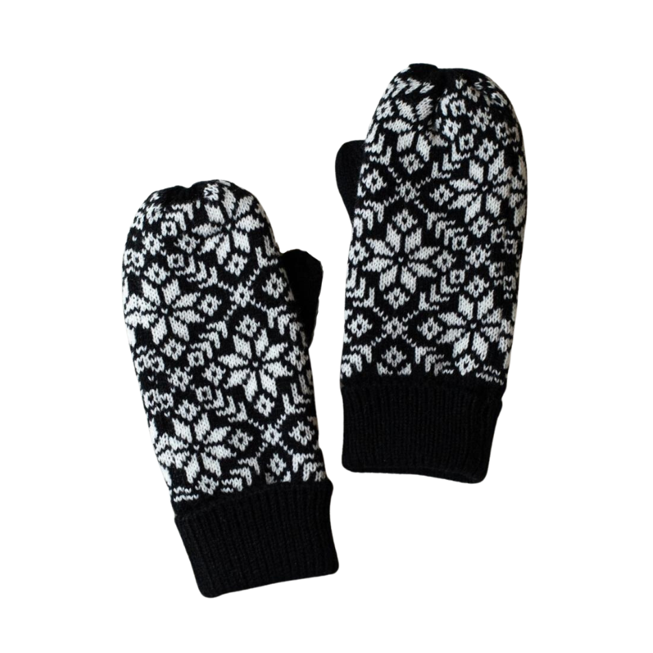 Black & White Snowflake Mittens