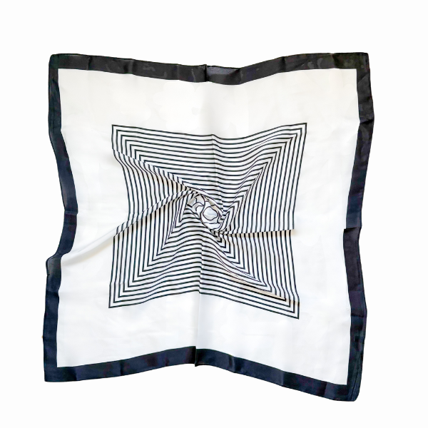 Black & White Silk Square Scarf