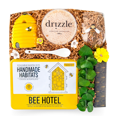 Bee-inspired luxury gift box with elegant golden details by Black Bow Gift Co.