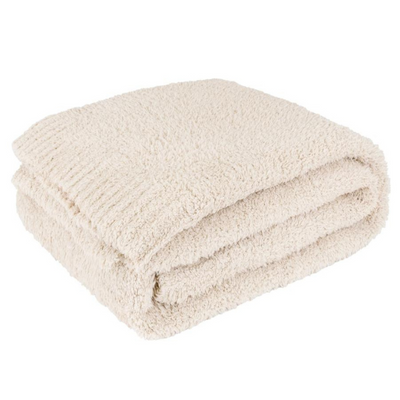 Buttery Soft Fluffy Knit Blanket - Cream